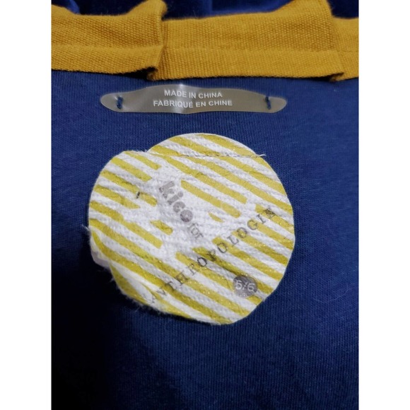Kico for Anthropologie 5/6 Velvet Velour Quilted Blue Yellow Child's Snap Jacket - Picture 9 of 9